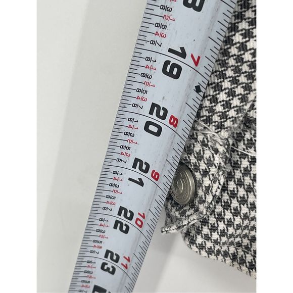 Princess Polly Jacket Cropped Women Size 4 Black White Houndstooth Cut Off Style - Picture 11 of 12